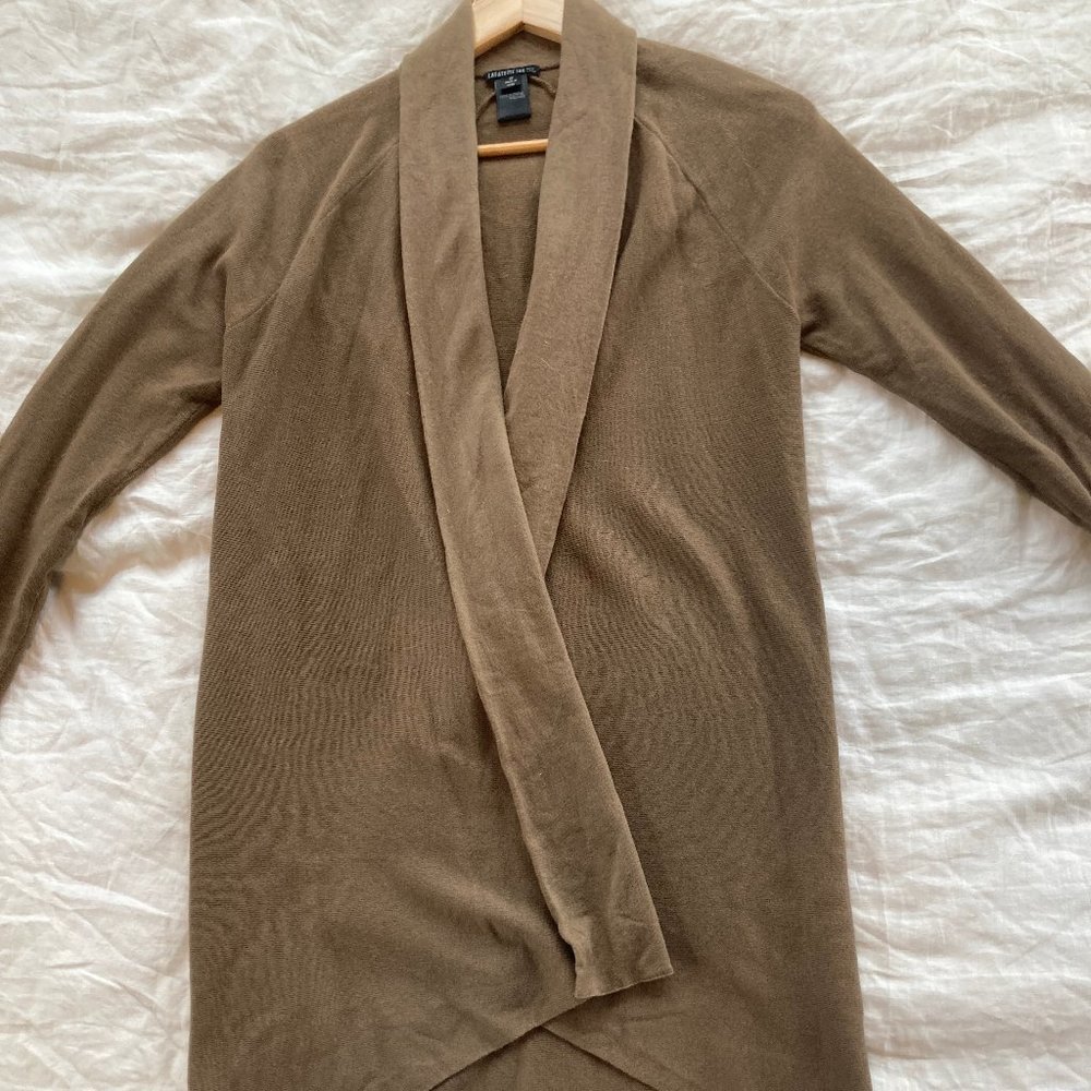 Lafayette 148 Brown Shawl-Collar Cardigan Women's Small S